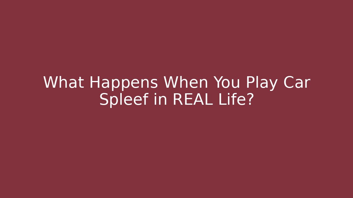 What Happens When You Play Car Spleef in REAL Life? - Boomer Naturals