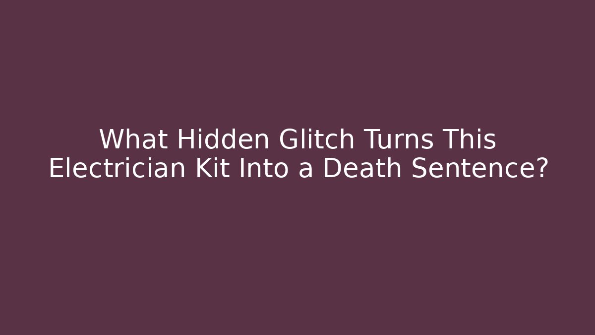 What Hidden Glitch Turns This Electrician Kit Into a Death Sentence?