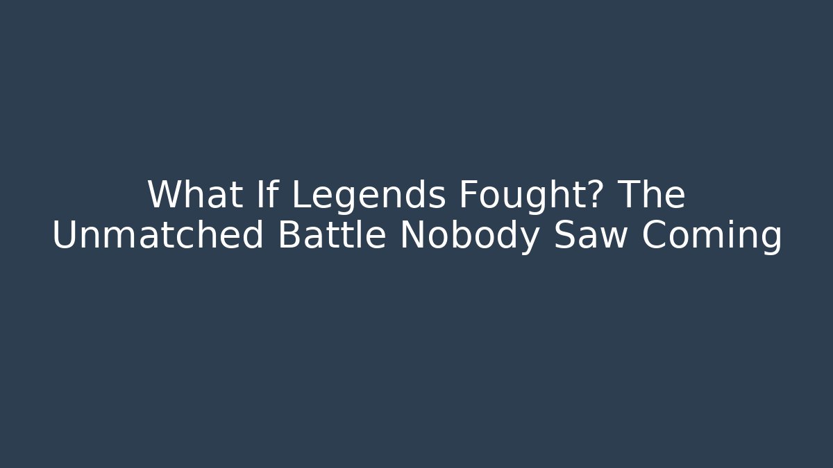 What If Legends Fought? The Unmatched Battle Nobody Saw Coming