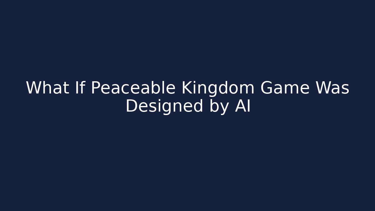 What If Peaceable Kingdom Game Was Designed by AI