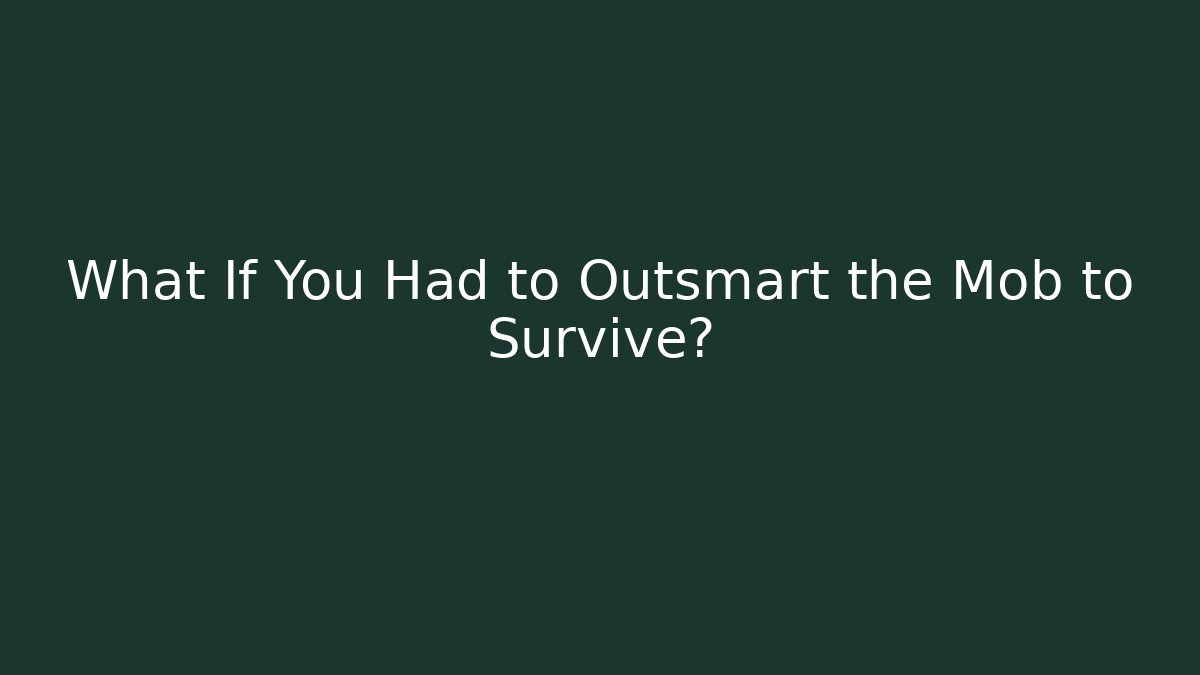What If You Had to Outsmart the Mob to Survive?