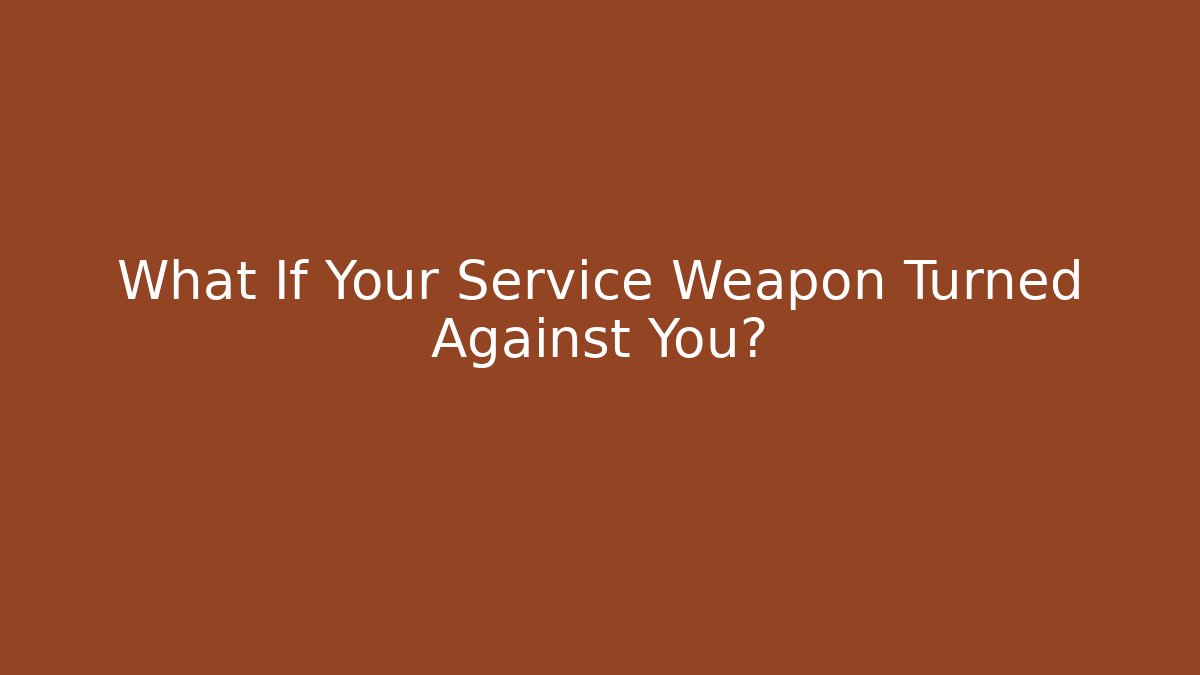 What If Your Service Weapon Turned Against You?