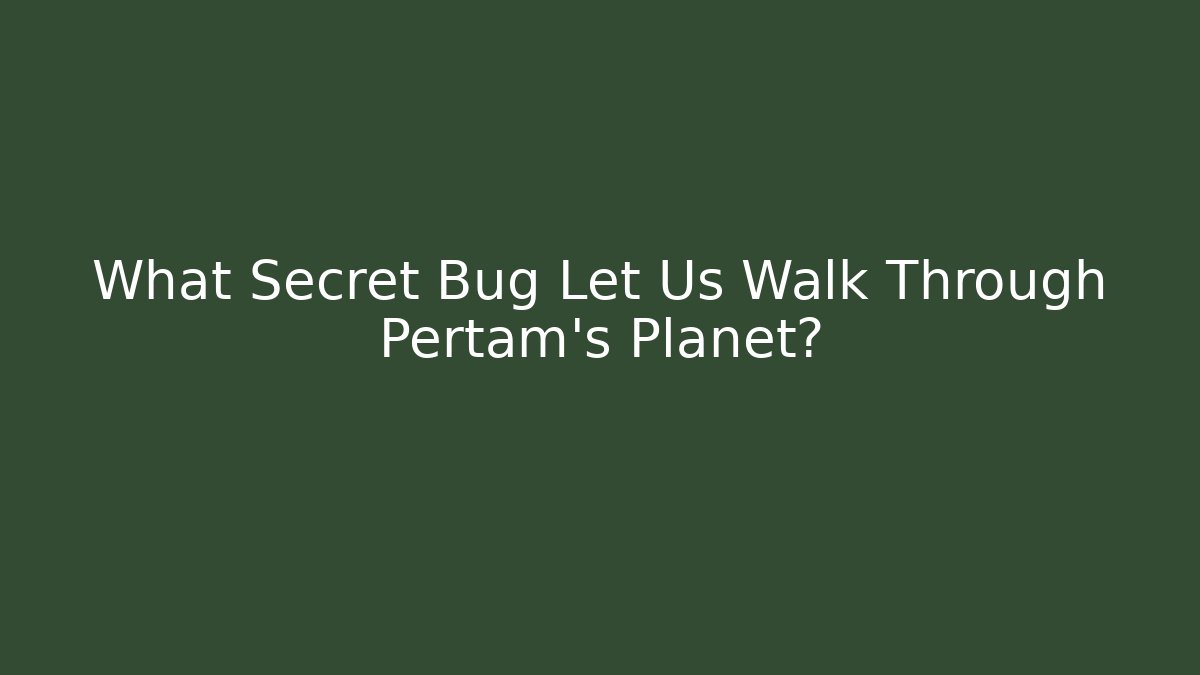 What Secret Bug Let Us Walk Through Pertam's Planet?