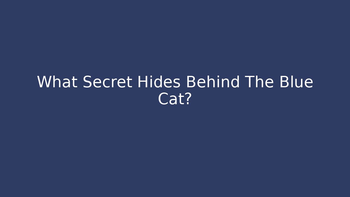 What Secret Hides Behind The Blue Cat?