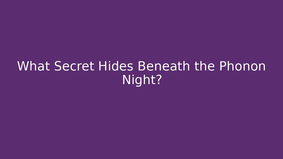 What Secret Hides Beneath the Phonon Night?