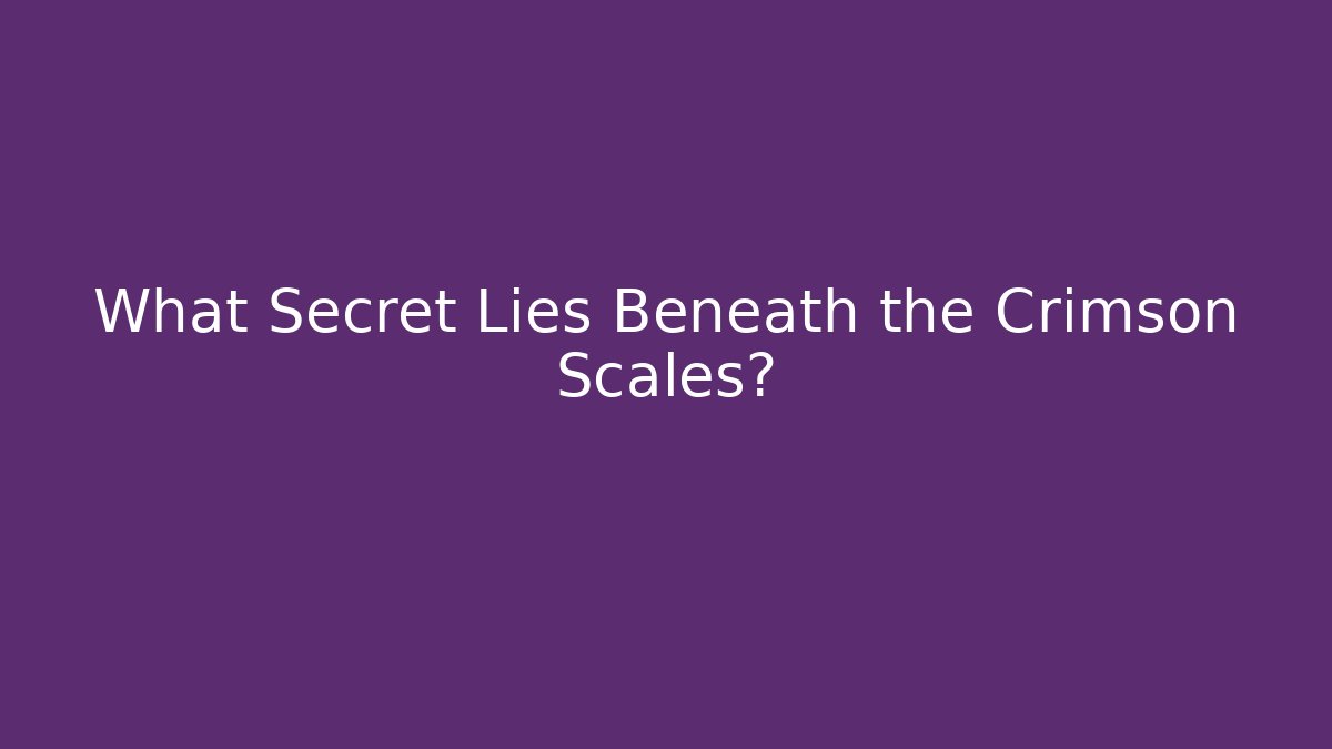 What Secret Lies Beneath the Crimson Scales?