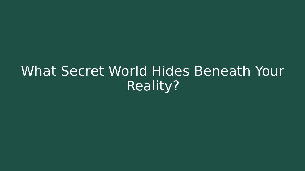 What Secret World Hides Beneath Your Reality?
