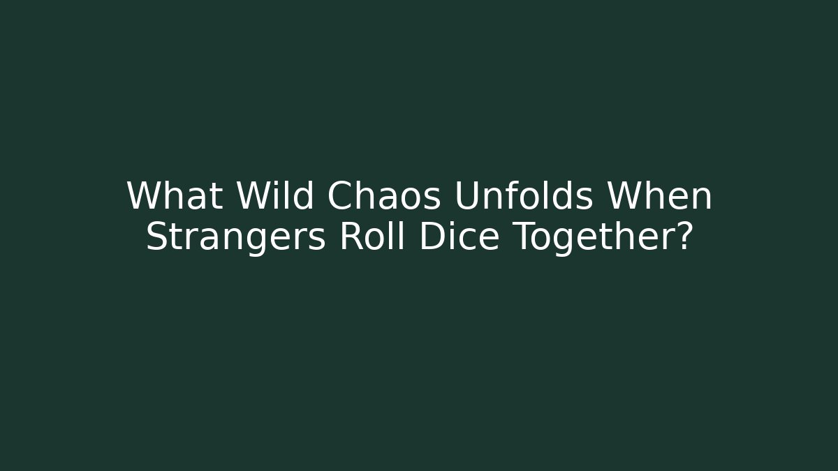 What Wild Chaos Unfolds When Strangers Roll Dice Together?