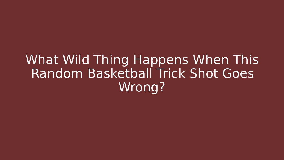 What Wild Thing Happens When This Random Basketball Trick Shot Goes Wrong? - Boomer Naturals