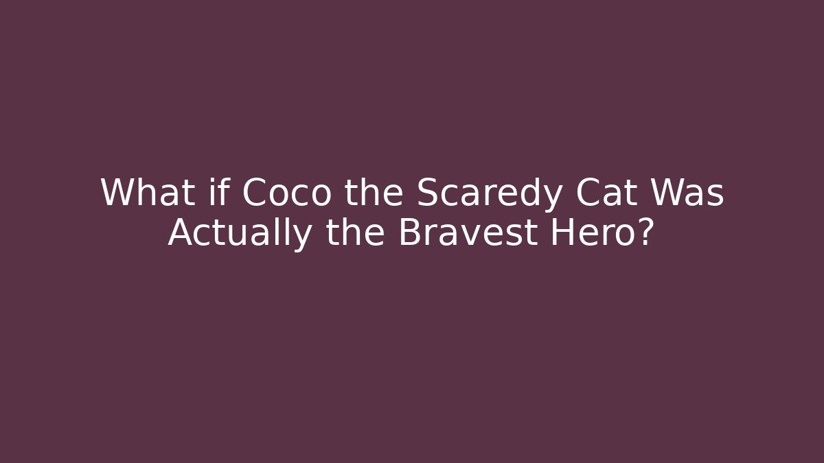 What if Coco the Scaredy Cat Was Actually the Bravest Hero?