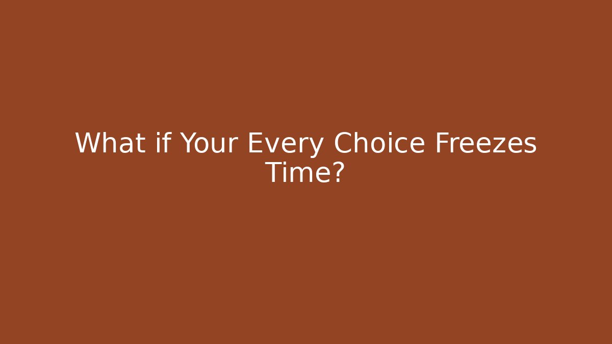 What if Your Every Choice Freezes Time? - Boomer Naturals