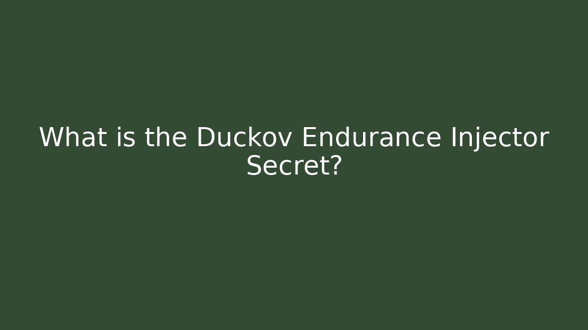 What is the Duckov Endurance Injector Secret?
