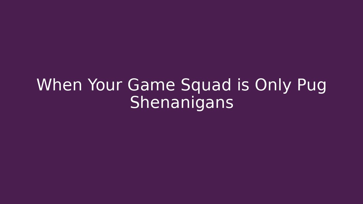 When Your Game Squad is Only Pug Shenanigans