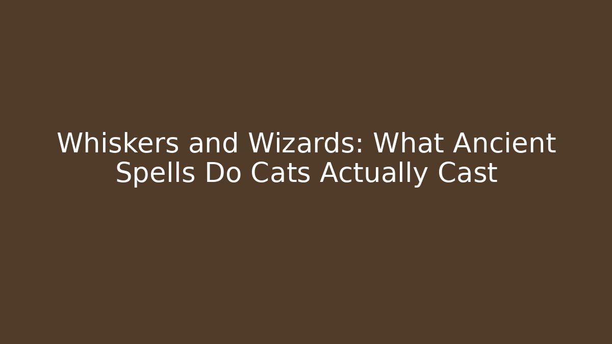 Whiskers and Wizards: What Ancient Spells Do Cats Actually Cast
