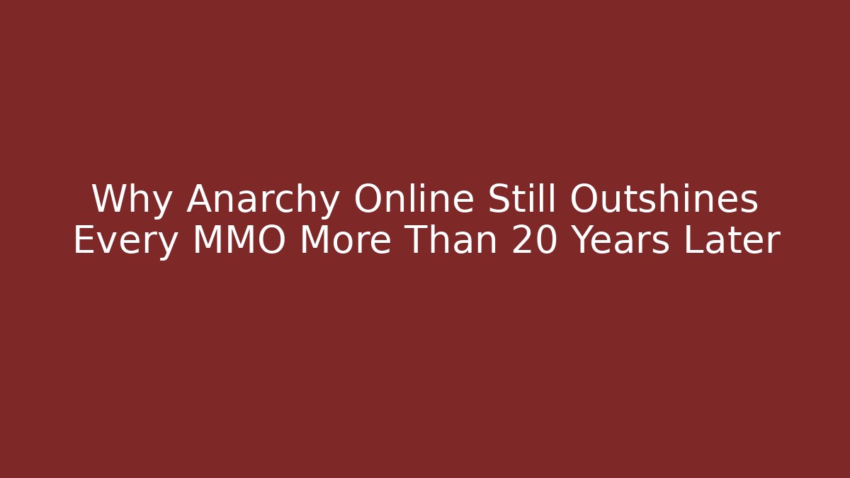 Why Anarchy Online Still Outshines Every MMO More Than 20 Years Later
