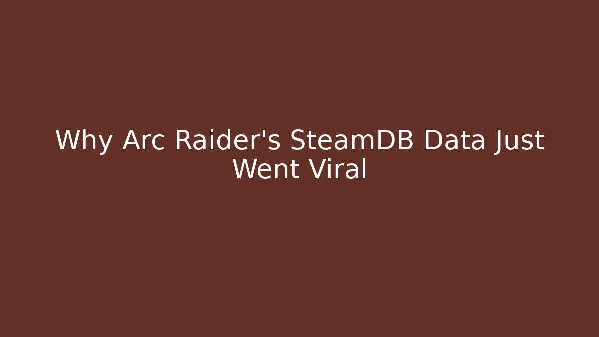 Why Arc Raider's SteamDB Data Just Went Viral