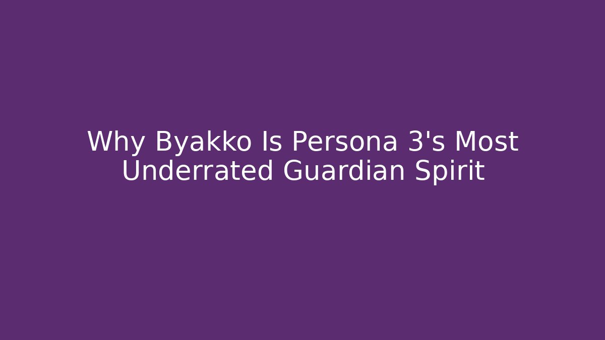 Why Byakko Is Persona 3's Most Underrated Guardian Spirit