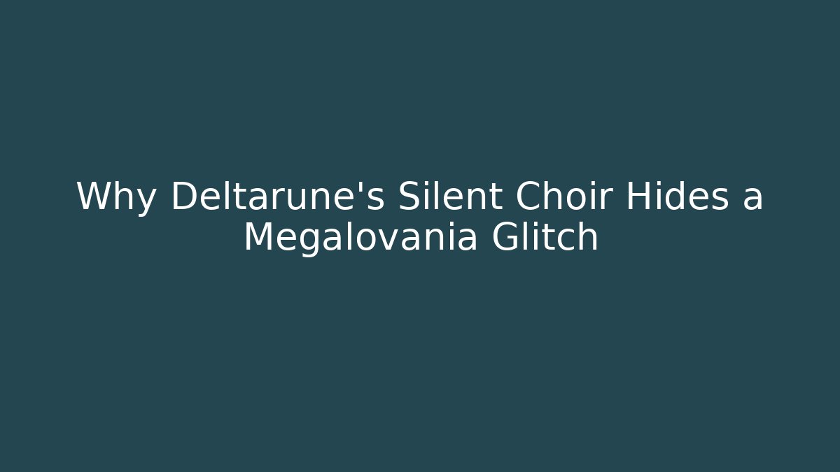 Why Deltarune’s Silent Choir Hides a Megalovania Glitch