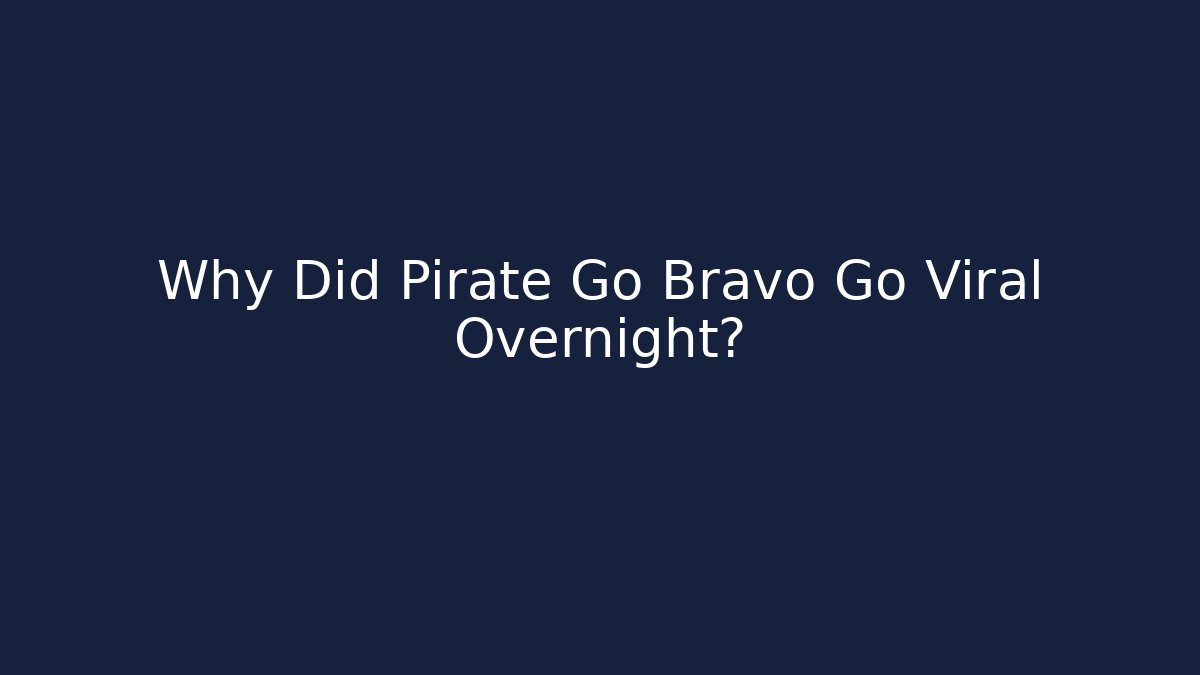 Why Did Pirate Go Bravo Go Viral Overnight?