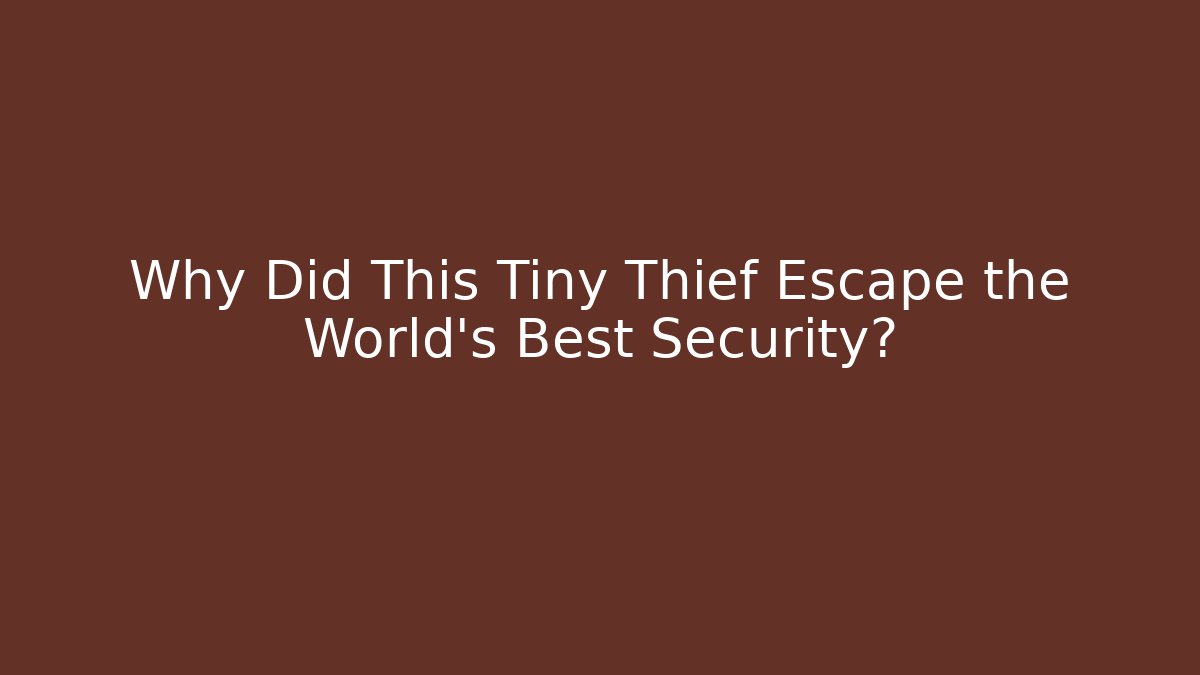 Why Did This Tiny Thief Escape the World's Best Security?
