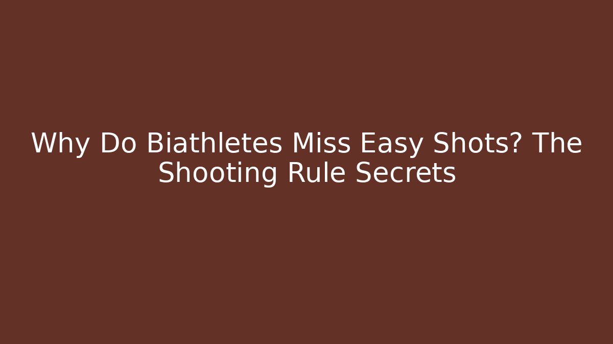 Why Do Biathletes Miss Easy Shots? The Shooting Rule Secrets