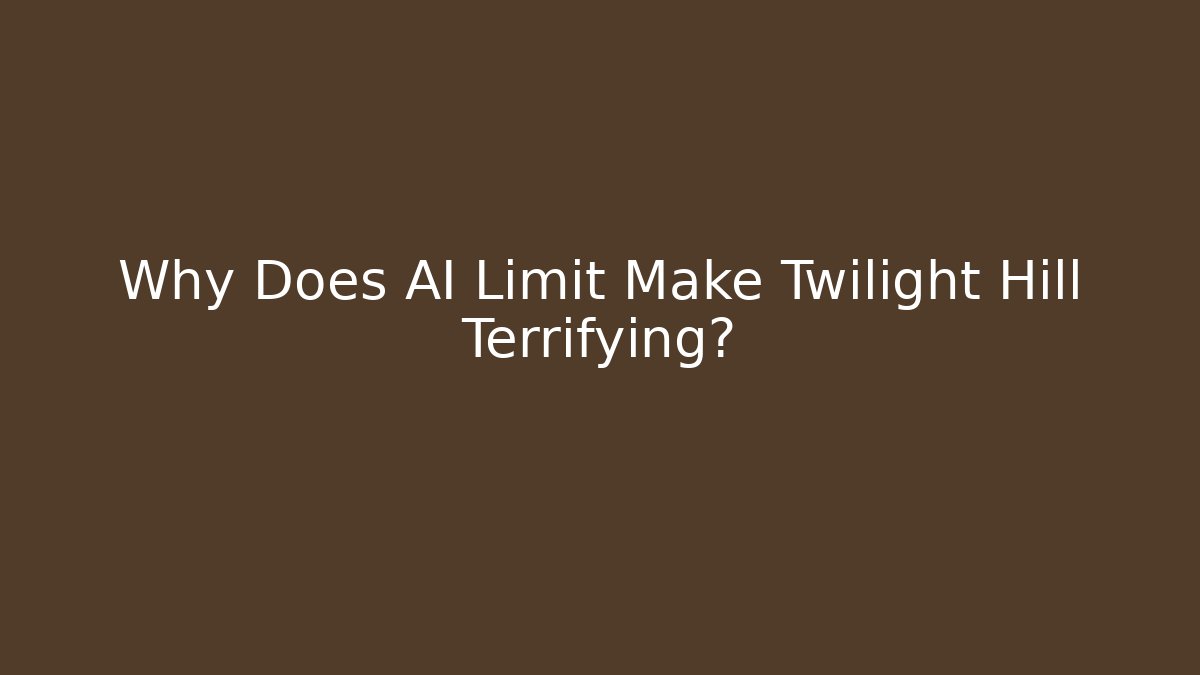 Why Does AI Limit Make Twilight Hill Terrifying?
