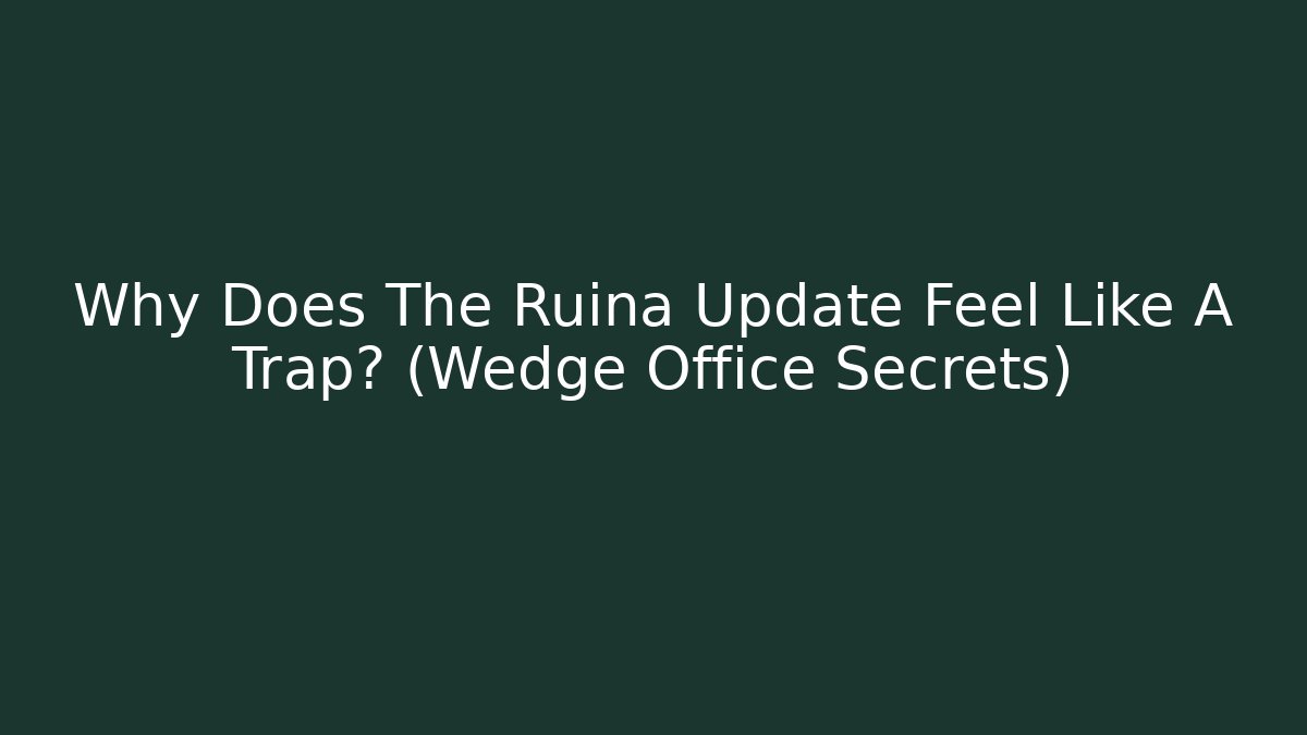 Why Does The Ruina Update Feel Like A Trap? (Wedge Office Secrets)