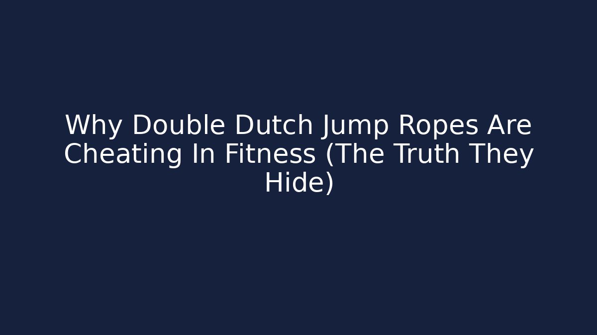 Why Double Dutch Jump Ropes Are Cheating In Fitness (The Truth They Hide)