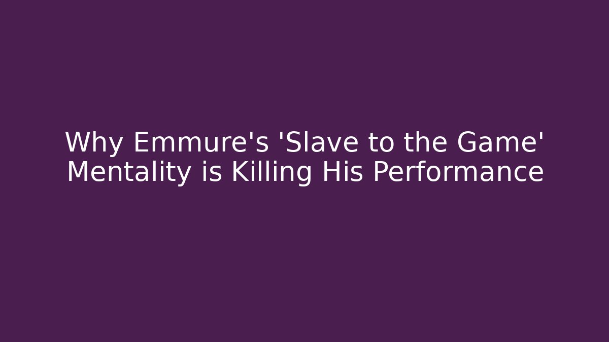 Why Emmure's 'Slave to the Game' Mentality is Killing His Performance - Boomer Naturals
