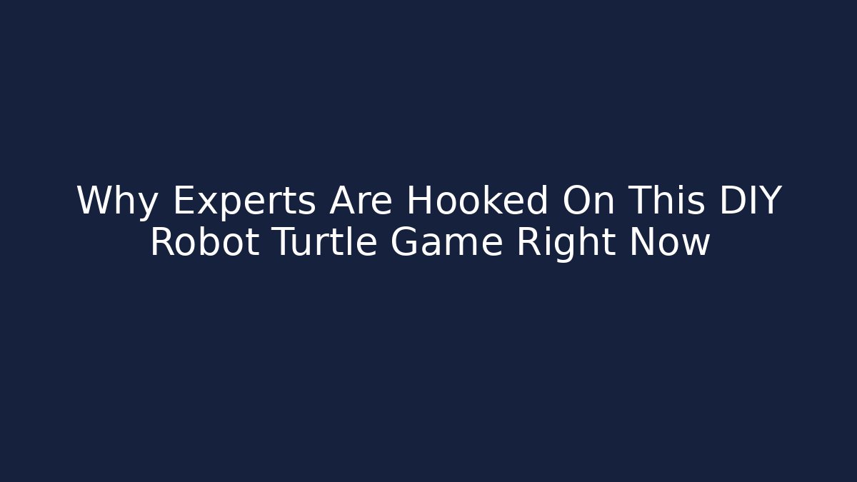 Why Experts Are Hooked On This DIY Robot Turtle Game Right Now