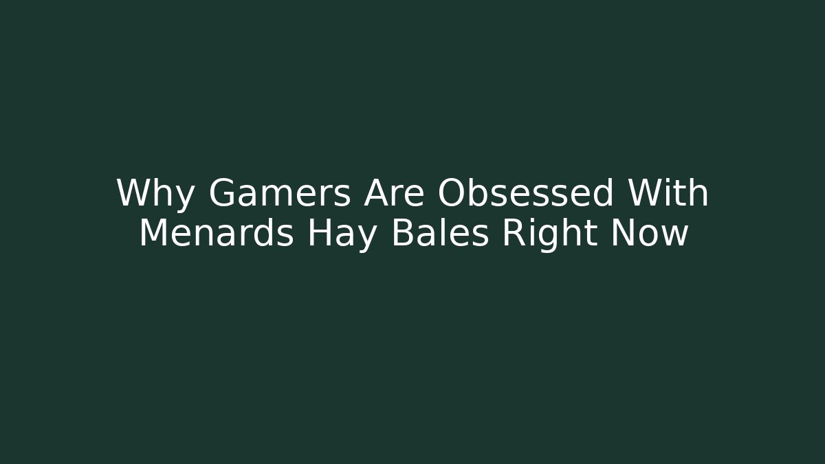 Why Gamers Are Obsessed With Menards Hay Bales Right Now