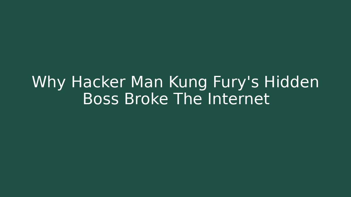 Why Hacker Man Kung Fury’s Hidden Boss Broke The Internet