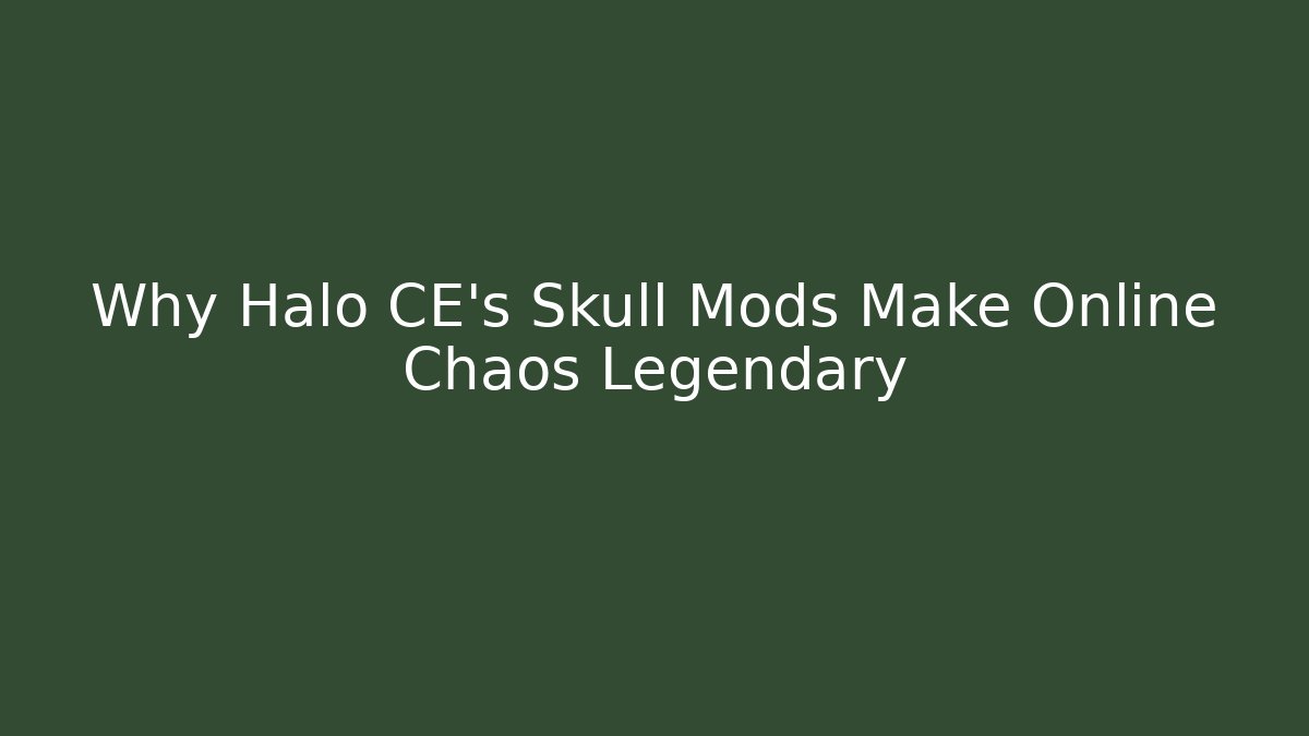 Why Halo CE's Skull Mods Make Online Chaos Legendary