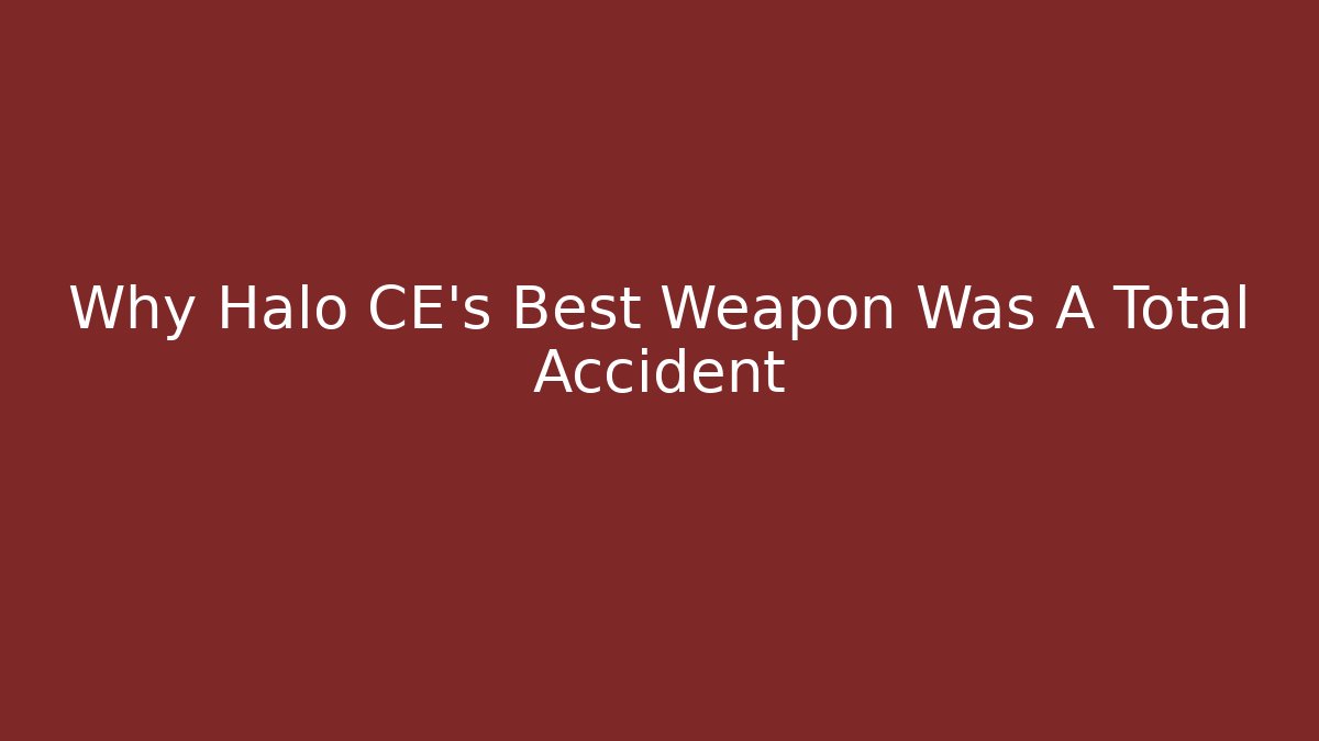 Why Halo CE’s Best Weapon Was A Total Accident