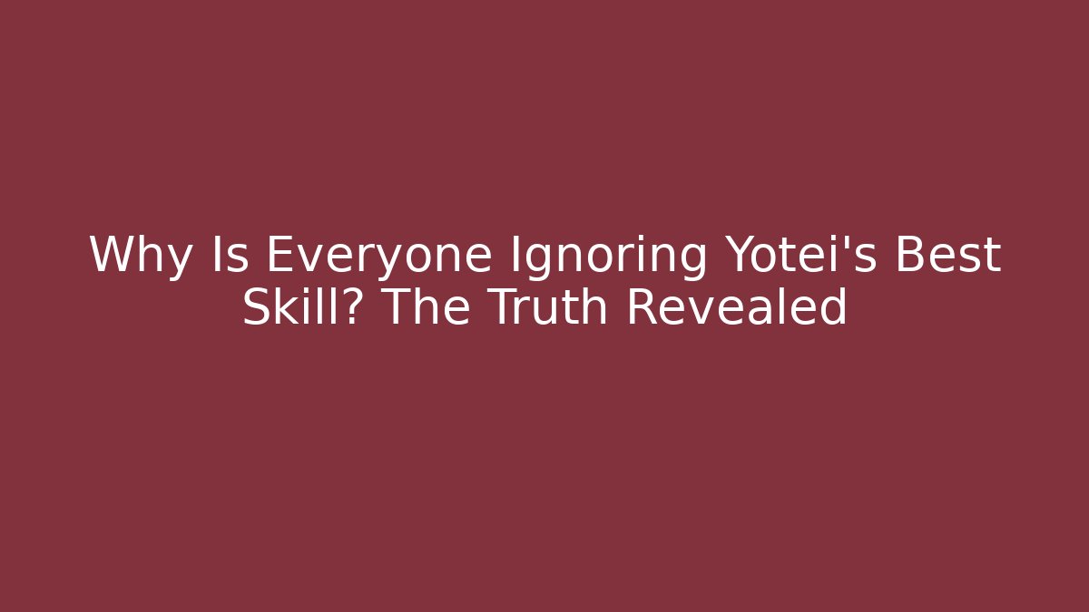 Why Is Everyone Ignoring Yotei's Best Skill? The Truth Revealed