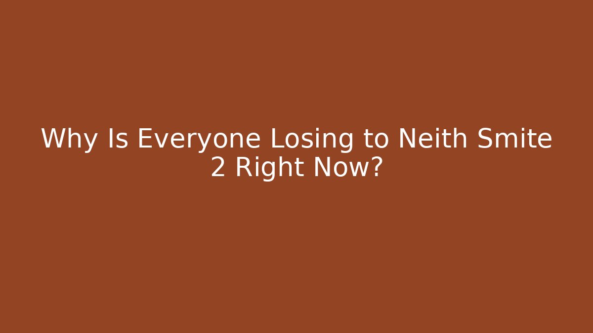 Why Is Everyone Losing to Neith Smite 2 Right Now?