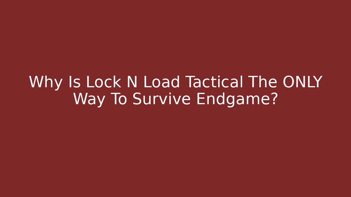 Why Is Lock N Load Tactical The ONLY Way To Survive Endgame?