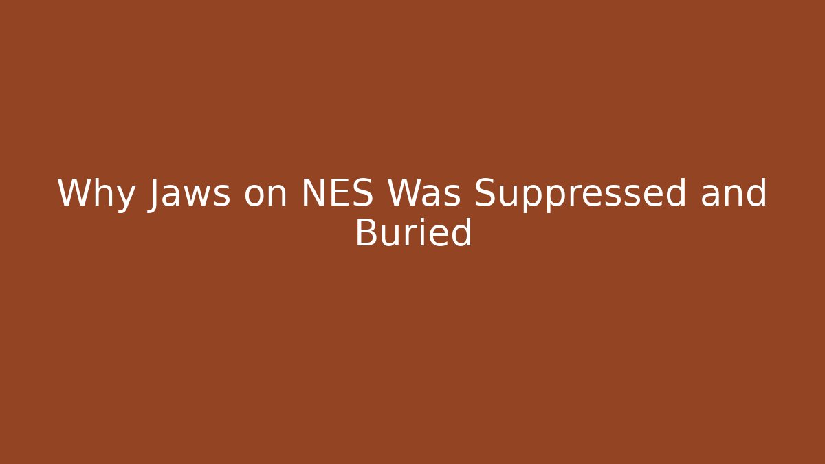 Why Jaws on NES Was Suppressed and Buried
