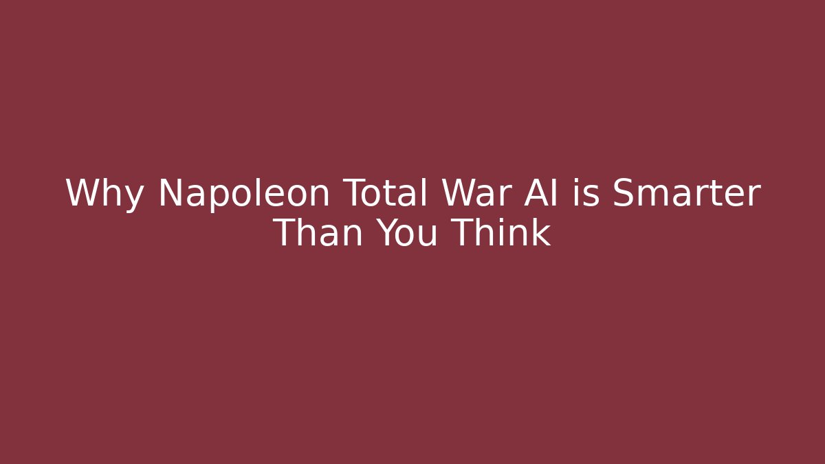 Why Napoleon Total War AI is Smarter Than You Think