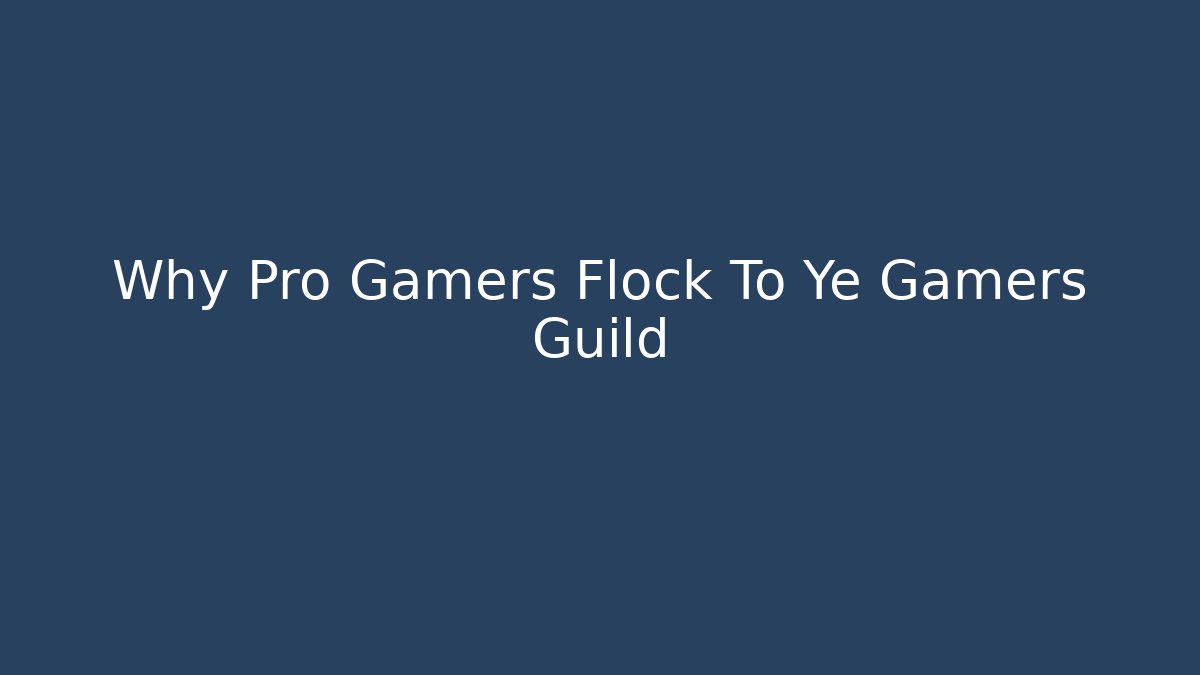 Why Pro Gamers Flock To Ye Gamers Guild