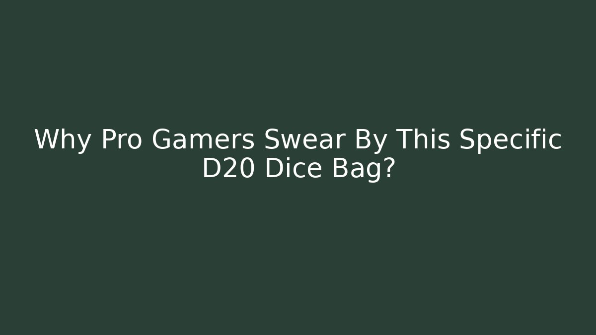 Why Pro Gamers Swear By This Specific D20 Dice Bag?