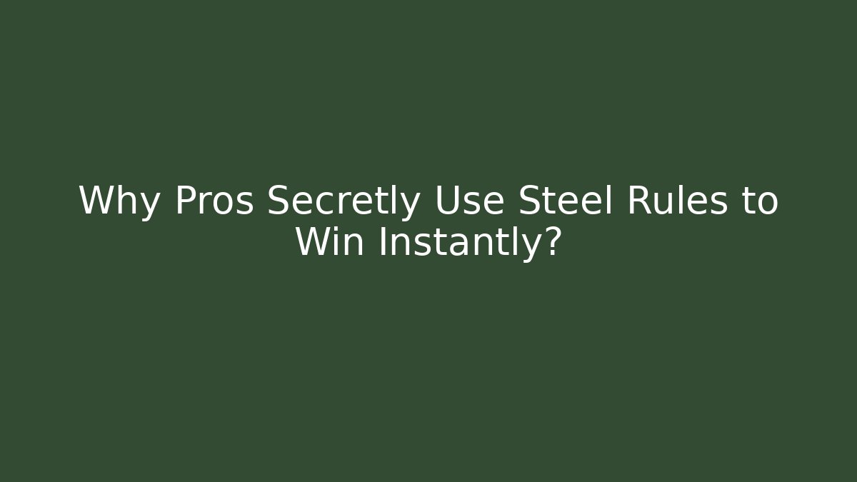 Why Pros Secretly Use Steel Rules to Win Instantly?
