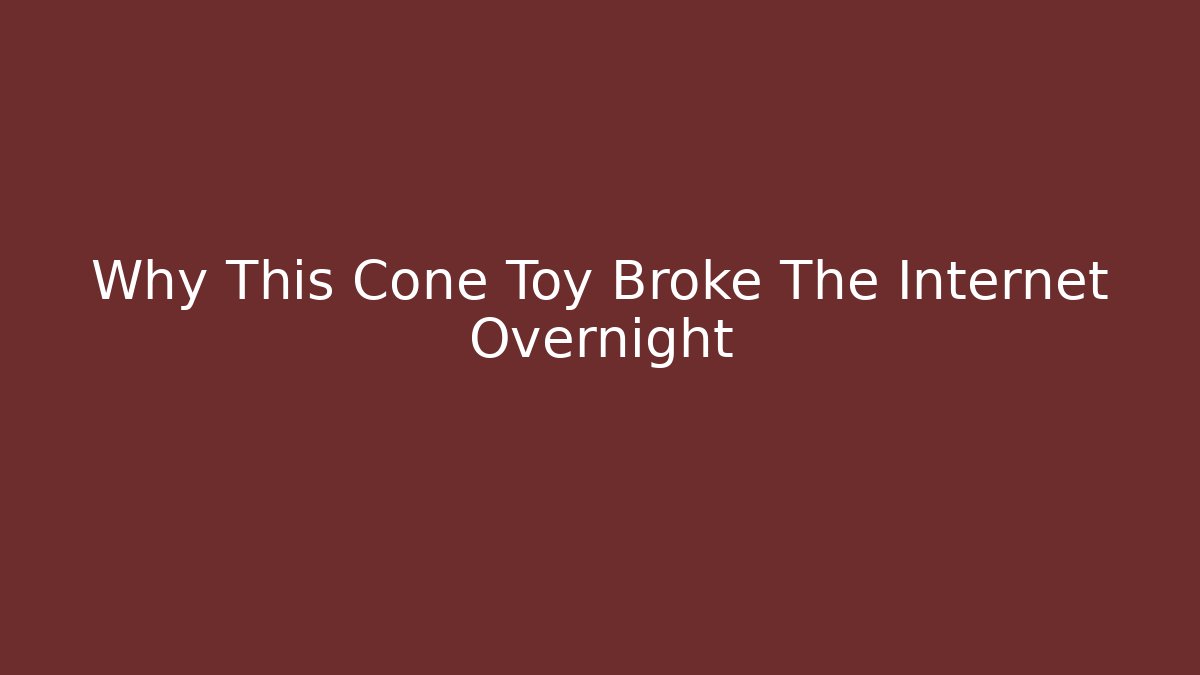 Why This Cone Toy Broke The Internet Overnight - Boomer Naturals