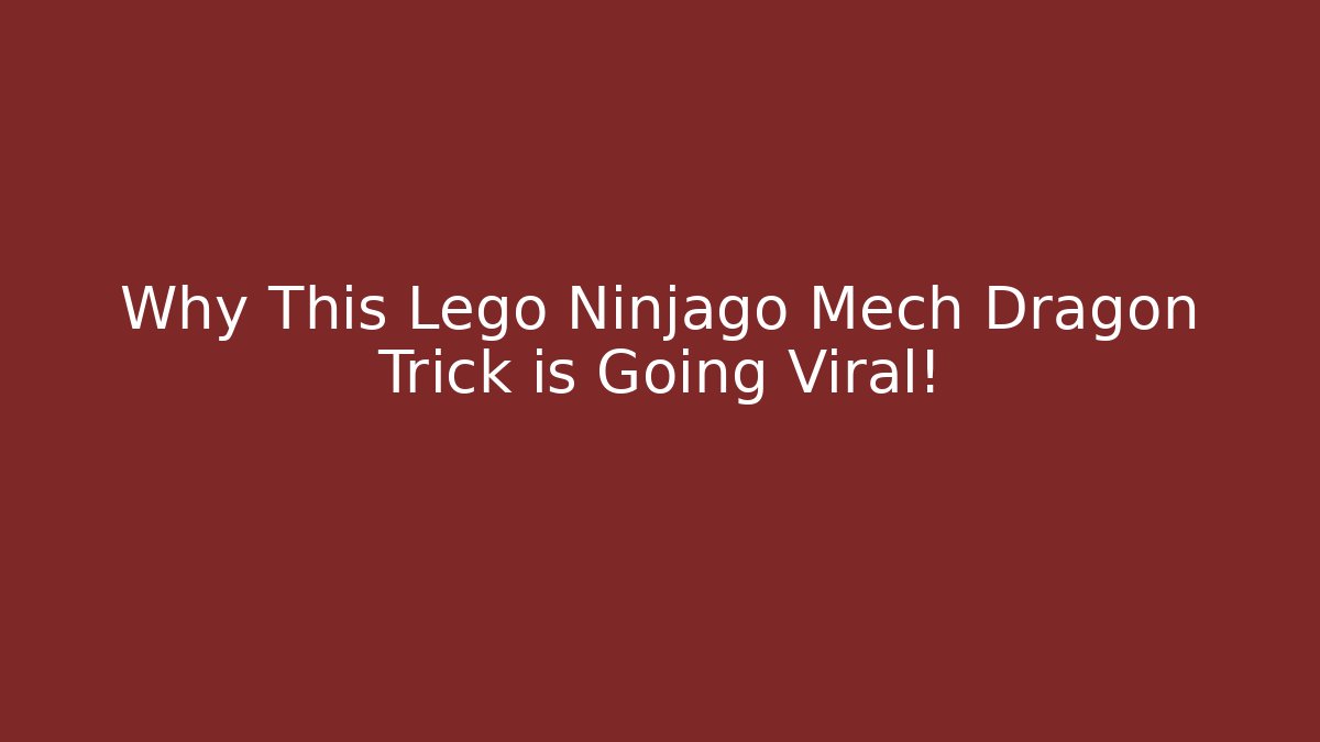 Why This Lego Ninjago Mech Dragon Trick is Going Viral!
