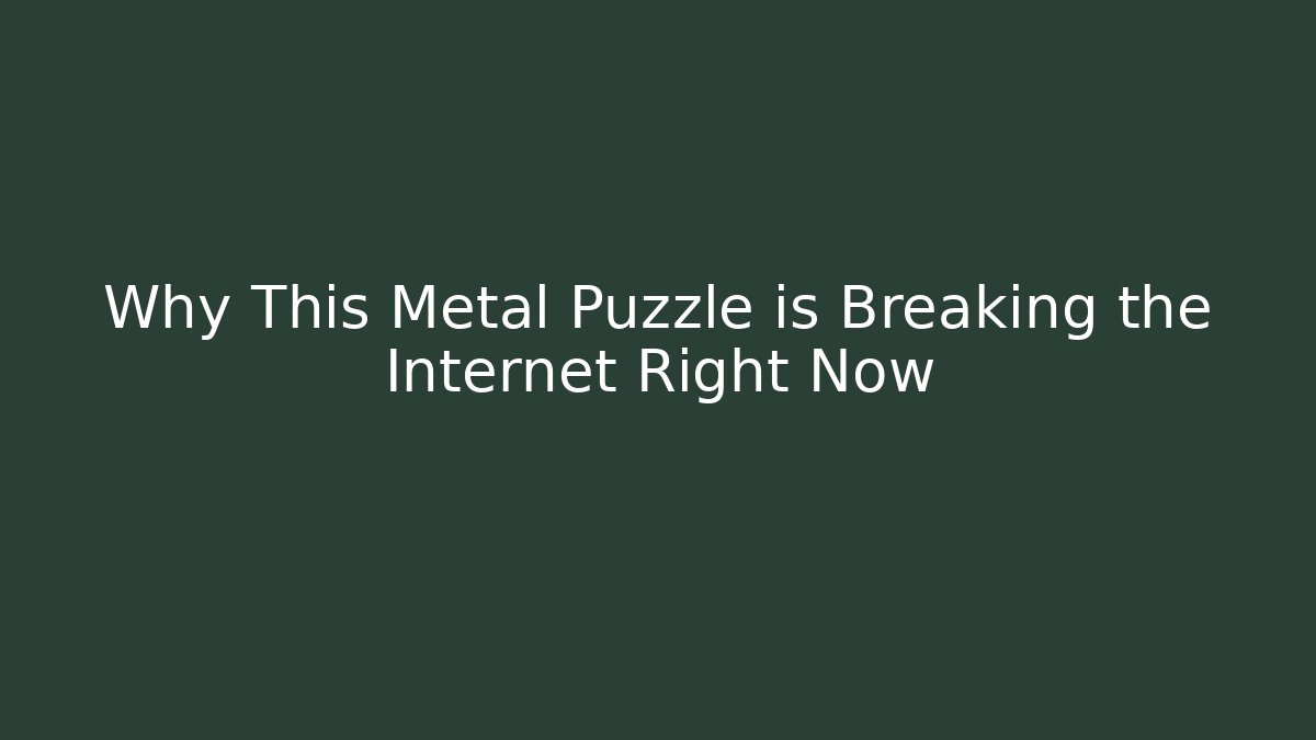 Why This Metal Puzzle is Breaking the Internet Right Now
