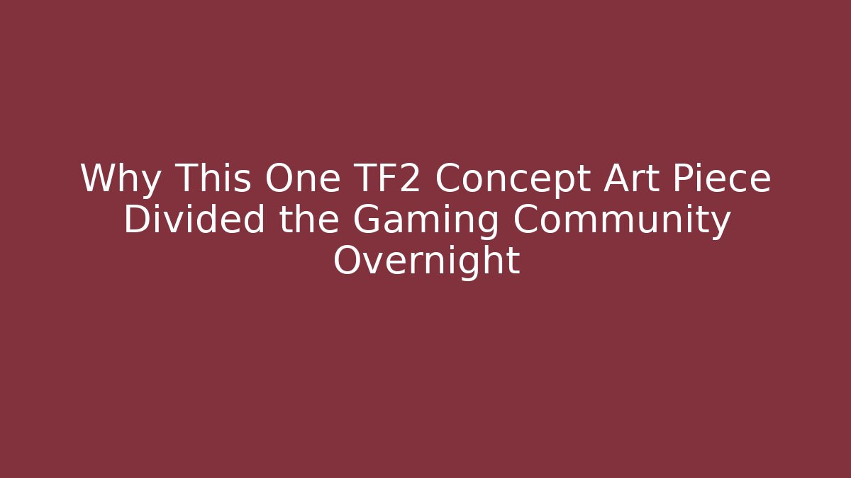 Why This One TF2 Concept Art Piece Divided the Gaming Community Overnight