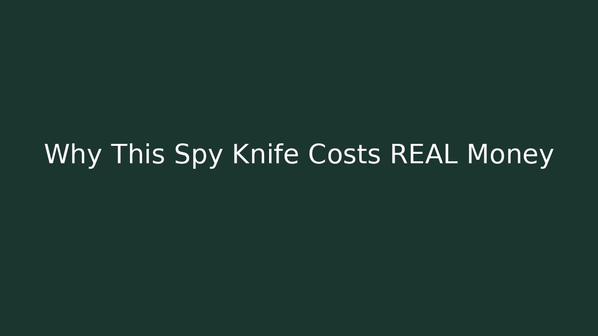 Why This Spy Knife Costs REAL Money