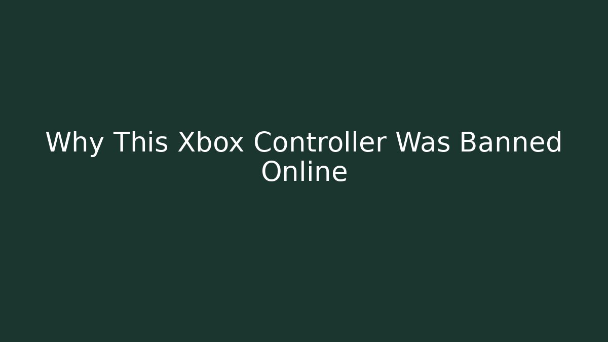 Why This Xbox Controller Was Banned Online
