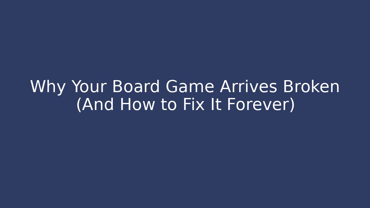 Why Your Board Game Arrives Broken (And How to Fix It Forever)