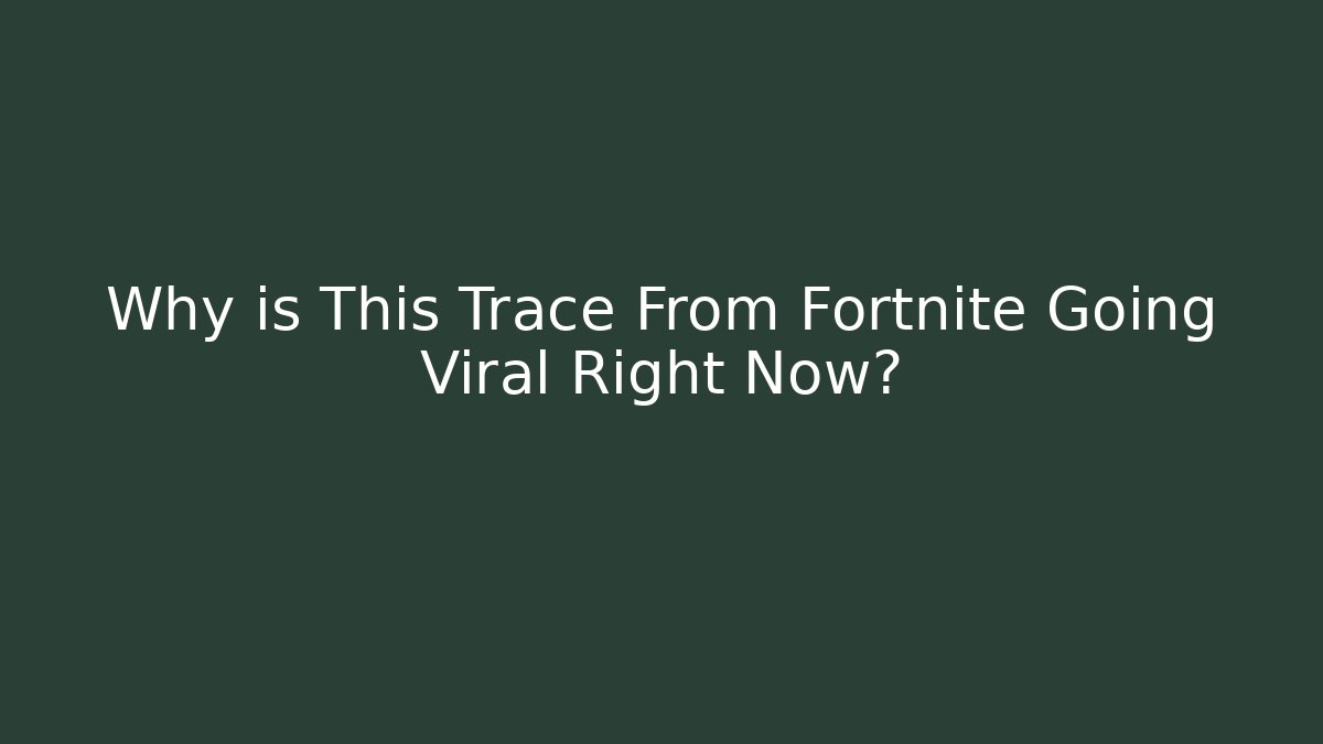 Why is This Trace From Fortnite Going Viral Right Now?